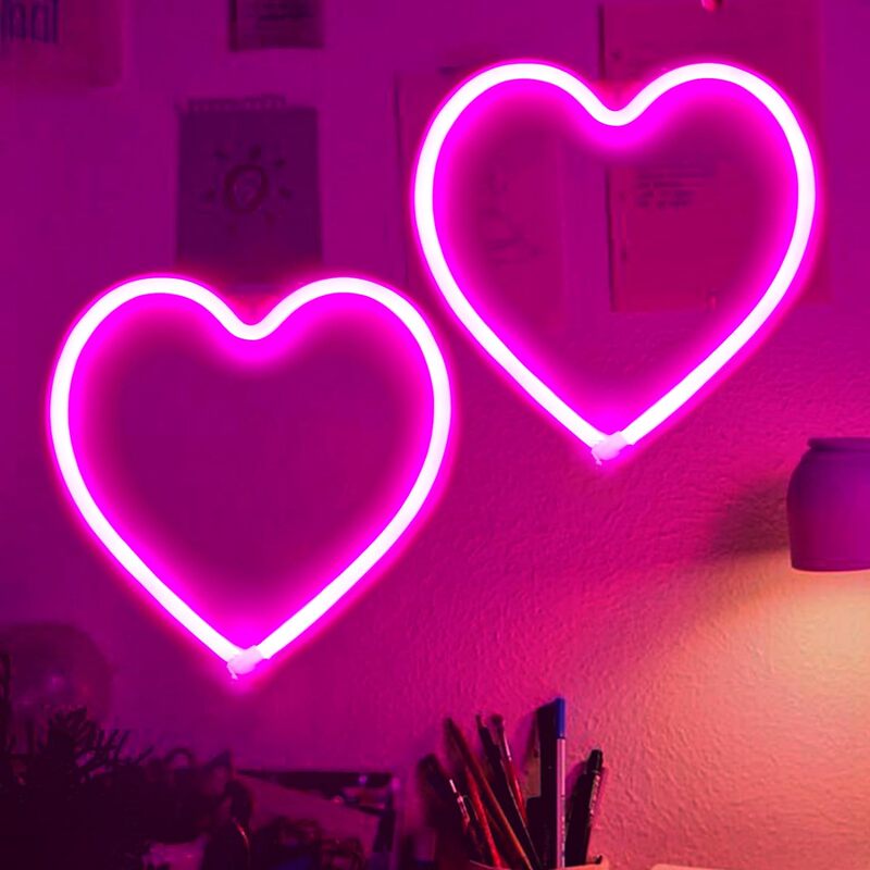 ins Creative Heart-Shaped Led Neon Lights, Love Confession, Wedding Celebration, Girls' Dormitory Wall Decoration, Birthday Party ins Creative Heart-Shaped Led Neon Lights, Love Confession, Wedding Celebration, Girls' Dormitory Wall Decoration, Birthday Party