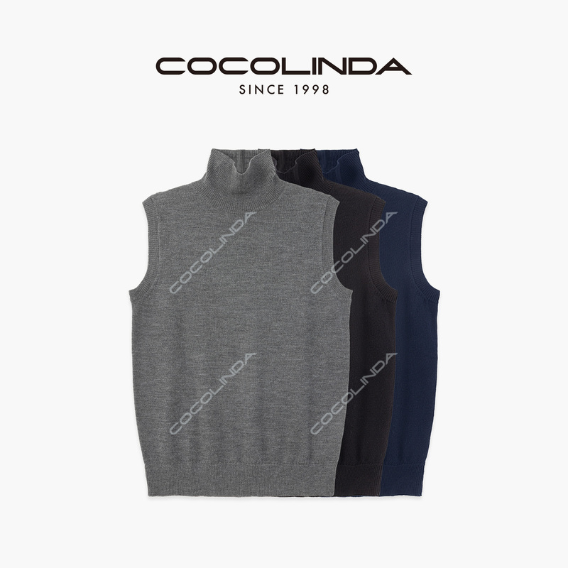 Cocolinda 【European and American Style】14-Gauge Fine-Spun Wool, Old Money Style, Extended High-Neck, Cuffed Sleeves S5097