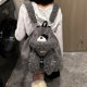 Rabbit Ear Furry Backpack for Women 2025 New Large Capacity Cute Backpack Niche High-End Crossbody Shoulder Bag