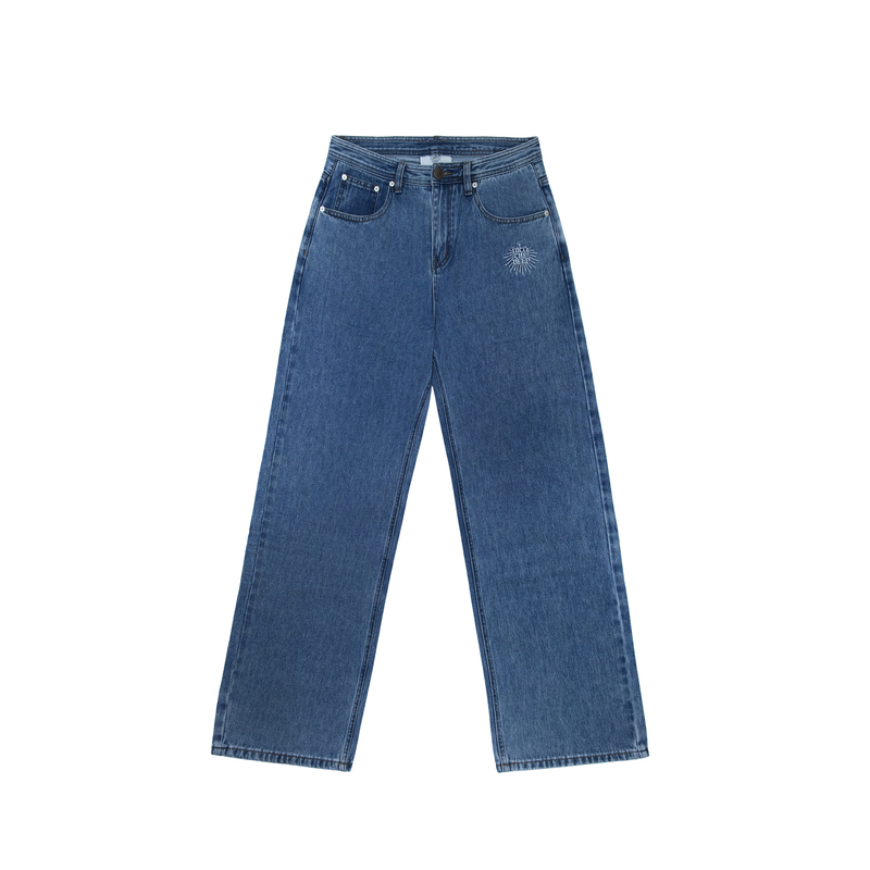 2026 Spring New into the Deep Blue Street Dance Trendy Hip-Hop Jeans