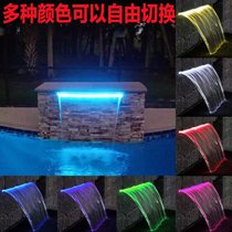 Courtyard decoration stainless steel waterfall outlet sink flowing water wall rockery landscape fish pond stacked water water curtain water curtain