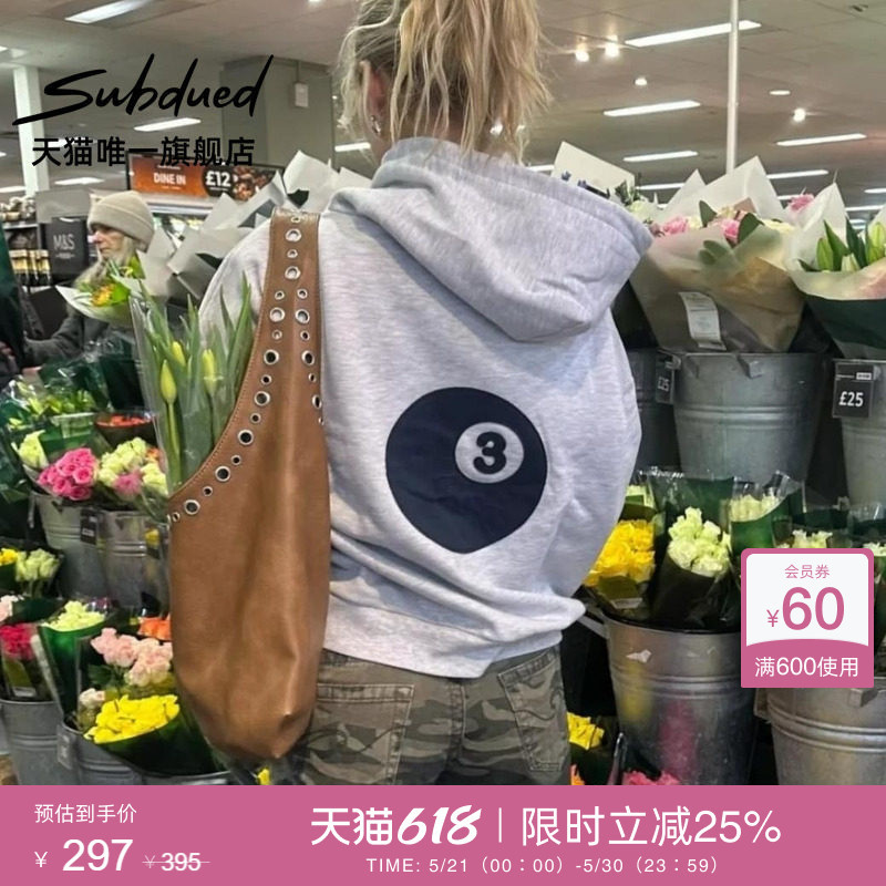 Subdued Sweatshirt Summer Women's Digital Billiards Patch Loose Long-Sleeved Hoodie