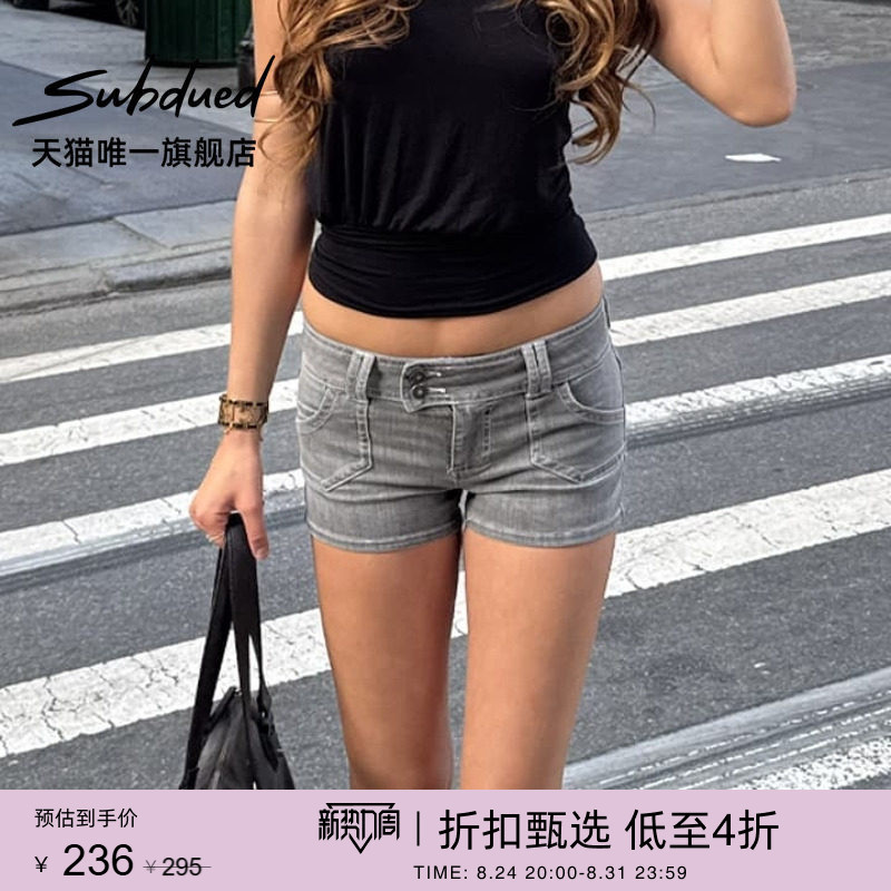 Subdued Jeans 26 Early Autumn New Retro Low-Waist Slim Fit Pocket Double-Row Button Casual Hot Girl Shorts