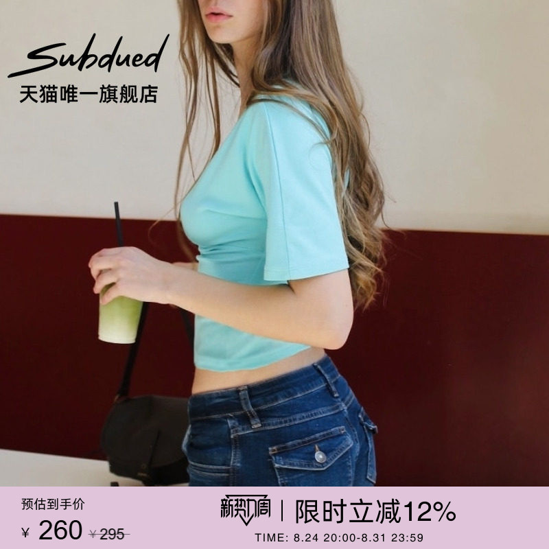 Subdued Shorts 26 Autumn Women's Slim Fit Low Waist Back Pocket Button Casual Denim Shorts