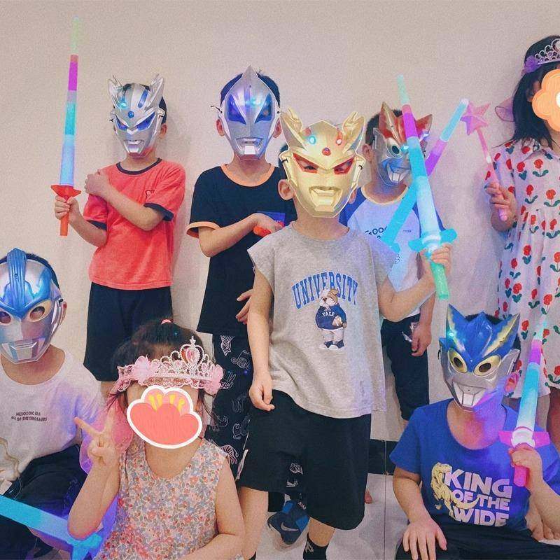Ultraman Mask Zero Digimon Ultraman Orb Cartoon Non-Toxic Children's Day Performance Light-Up Toy for Boys