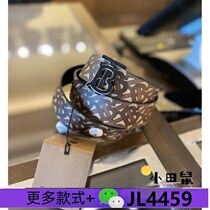 Exclusive logo print leather belt buckle casual mens belt