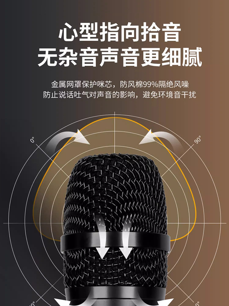 Shanshui Metal Wired Dynamic Microphone Professional Home Ktv Singing Stage Dedicated Microphone with Audio Connection