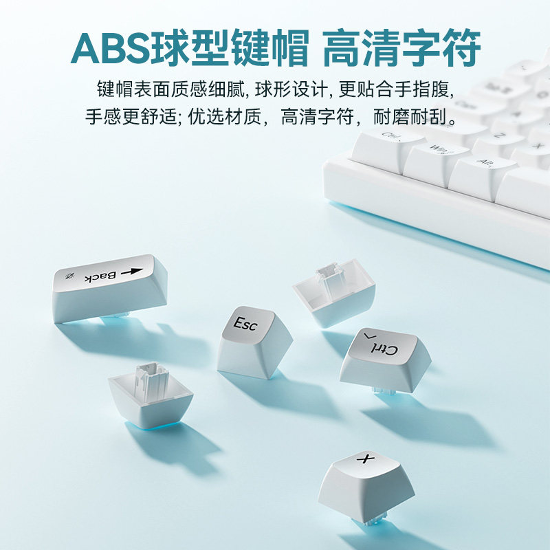 Small Mechanical-Feel Wireless Keyboard and Mouse Set for Gaming Computers, Dedicated for Laptops, External Silent Wired