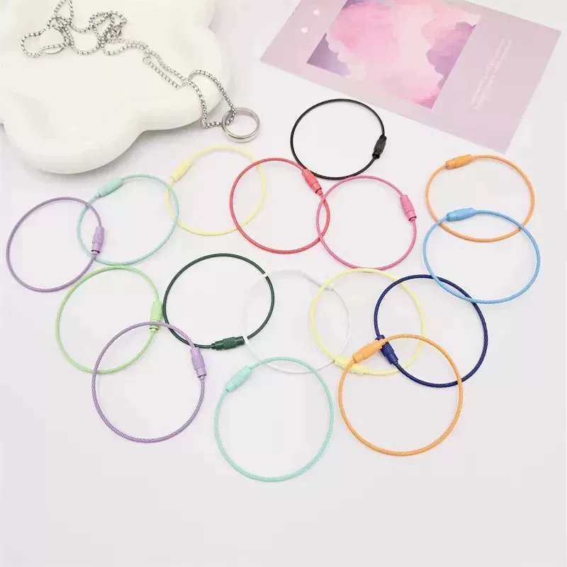 Steel wire, keychain handmade, woven materials set, DIY