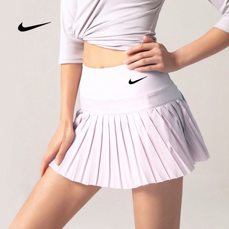 Nike Sports Skirt for Women, Quick-Drying, Breathable, Running, Fitness Training, Tennis Skirt, Anti-Exposure, Half-Length Pleated Skirt