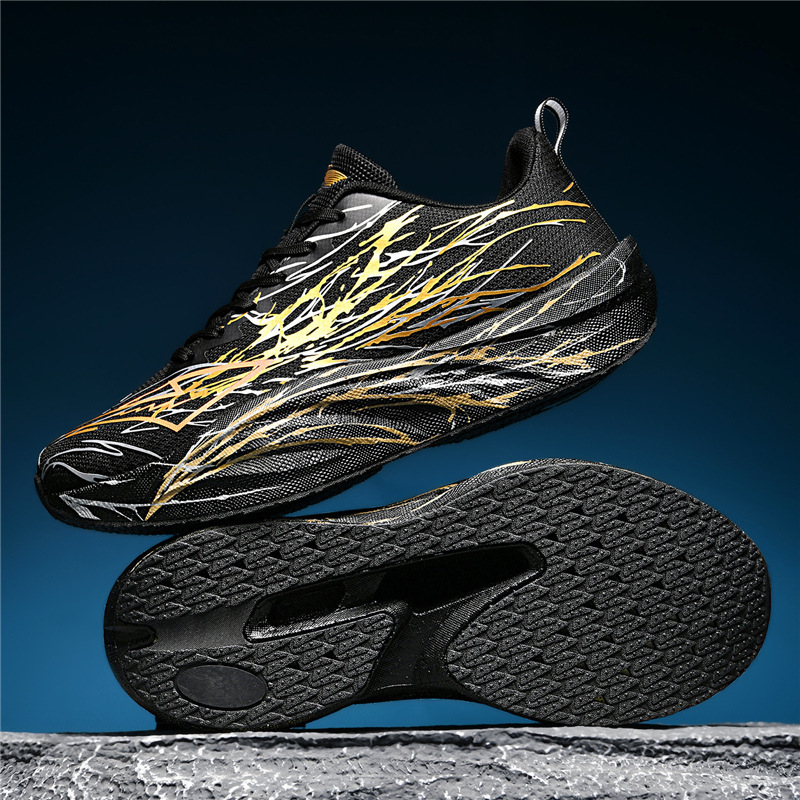 Volandi Sports Shoes for Men 2026 Autumn New Style Hand-Painted Graffiti Cross-Strap Breathable Mesh Casual Running Shoes