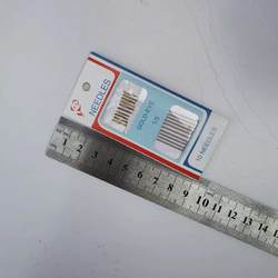 길이 6.2 cm 5 cm 손 봉제 바늘 36 카드/박스 황금 꼬리 큰 눈 재봉 바늘이있는 10 개의 바늘