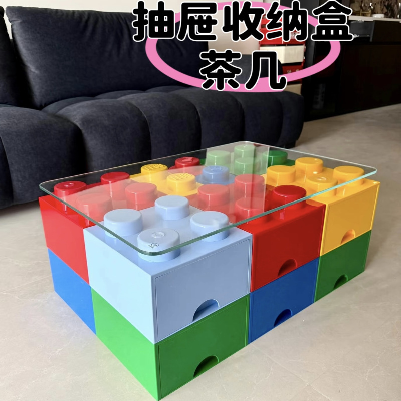 Suitable for Lego Building Block Storage Boxes, Dopamine Stackable Storage Boxes Next to the Sofa, Bedroom Storage Cabinets, Children's Toy Boxes