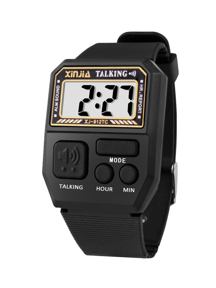 Voice Time-Telling Watch, Blind People's Watch, Loud Talking Watch, Middle-Aged and Elderly Square-Shaped Electronic Watch for the Elderly