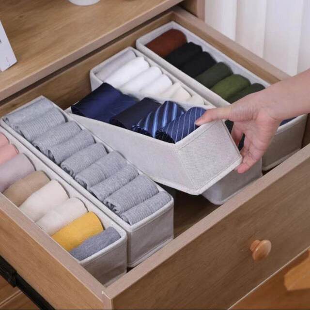 Tianshan cotton and linen underwear storage box set socks and leggings storage box water washing drawer cabinet partition sorting box