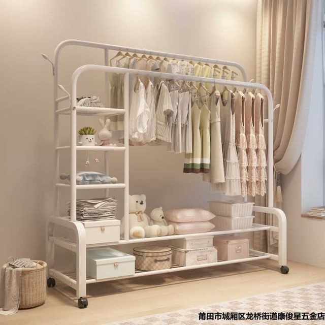 Clothes rack floor-standing vertical clothes drying rack household clothes rack coat rack assembly wardrobe simple hanging clothes rack storage