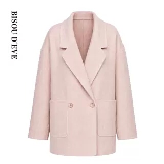[Exclusively for Jingjing Sisters] Yunman Loose-Fitting Large Lapel Cashmere Coat Lv21090353