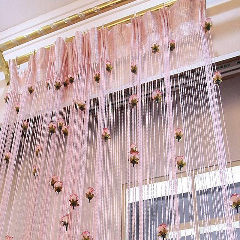 Flat silver wear rose line curtain dining room kitchen living room decorative curtain isolation partition bedroom door hanging curtain door shade