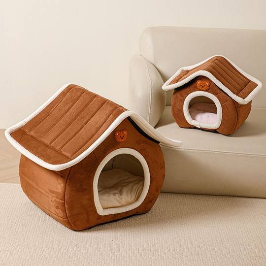 Nido externo de algodón para loros y nido de esponja para mascotas: loro lindo y cálido, gatito ardilla, adecuado para perros pequeños y medianos