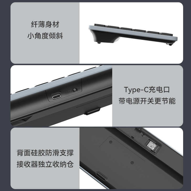 Bow Premium Wireless Bluetooth Dual-Mode Keyboard and Mouse Set for Mobile Phones, Tablets, Office Use, Silent and Portable