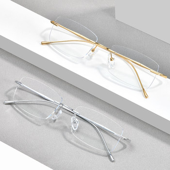 Ultra-light pure titanium frameless glasses m myopia glasses frame men business frame gold wire women's frame myopia glasses finished product