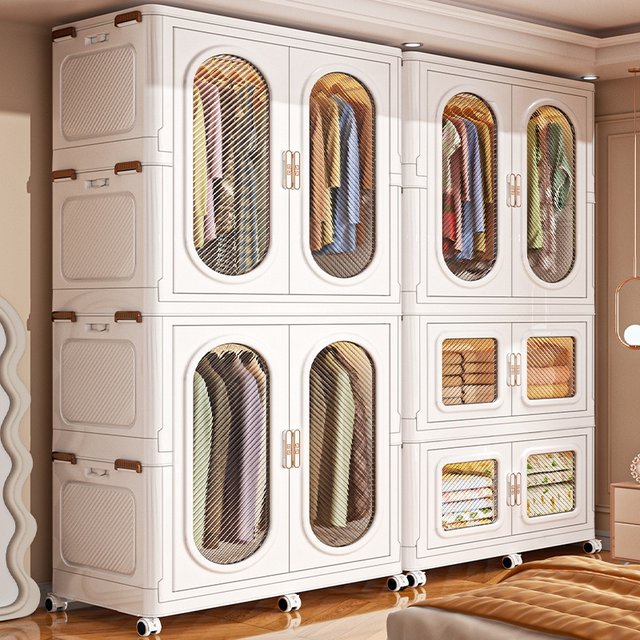 Simple wardrobe, household bedroom, children's clothing storage cabinet, C, adult wardrobe rental house foldable storage cabinet