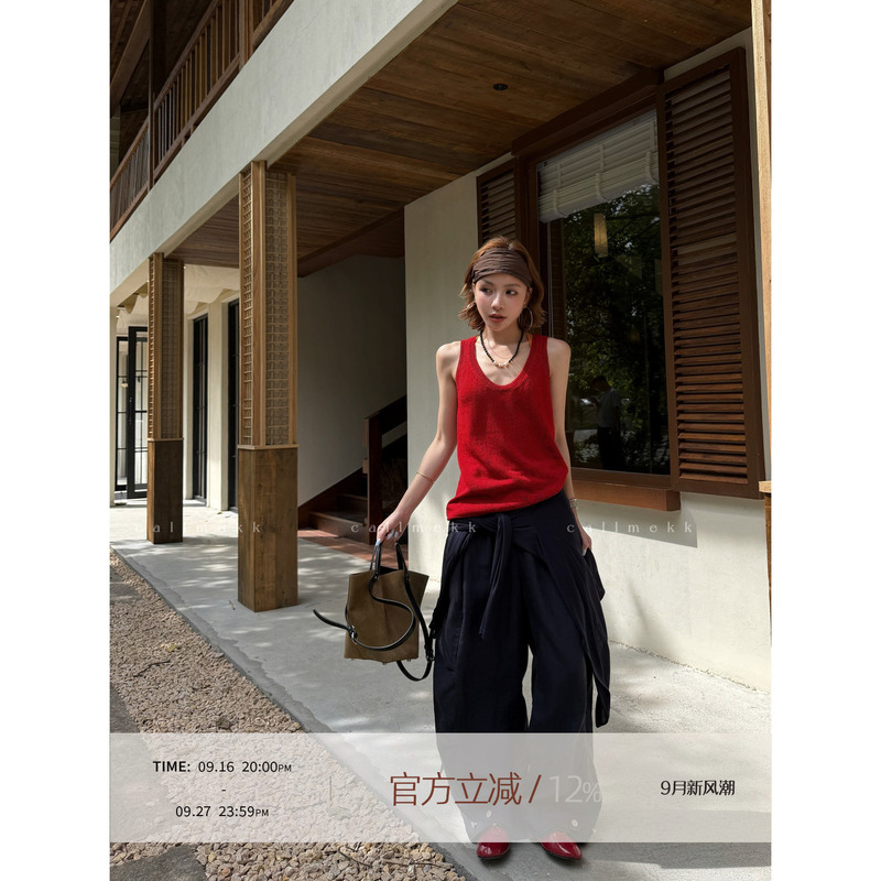 【Callmekk】“Jiansha Vest” Casual Breathable Slimming Sleeveless Vest for Women, Summer Loose Knit Camisole 【Callmekk】“Jiansha Vest” Casual Breathable Slimming Sleeveless Vest for Women, Summer Loose Knit Camisole