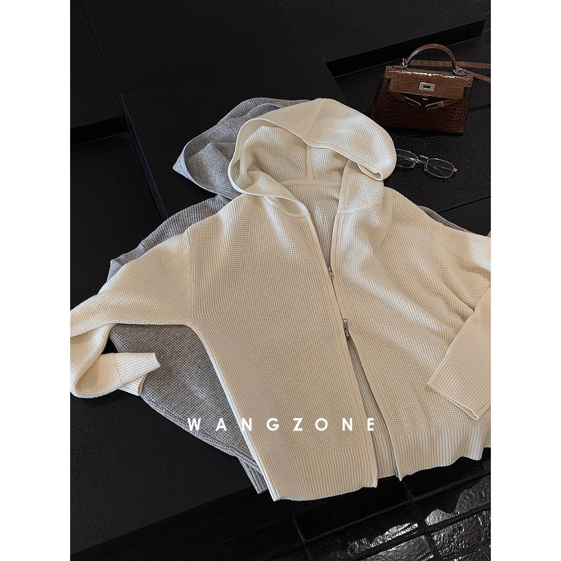 Wang Zone|Cleanfit Relaxed Fit 100% Wool Waffle Craft Zipper Hooded Jacket Hoodie Wang Zone|Cleanfit Relaxed Fit 100% Wool Waffle Craft Zipper Hooded Jacket Hoodie