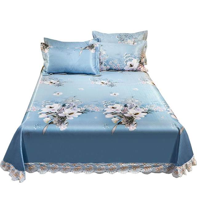 Summer ice silk mat washable cool mat three-piece set foldable machine wash 1.8m sheet-type summer air conditioning soft mat