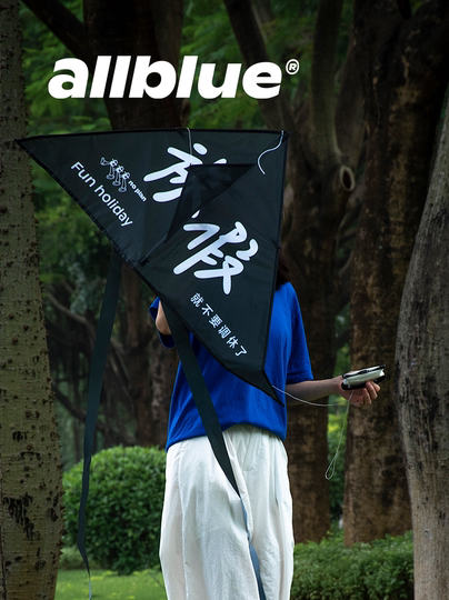 Не работайте сверхурочно во время праздников. Оригинальный воздушный змей Kite, полностью синий, для отдыха на природе, для взрослых, простой в управлении.