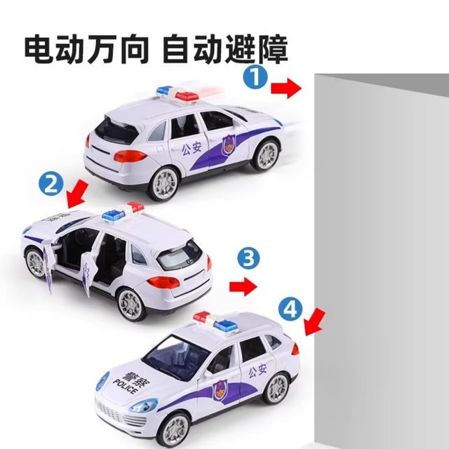 Children's Electric Luminous Automatic Door Opening Universal Police Car Boy Toy 3 to 6 Years Old Girl Car Gift