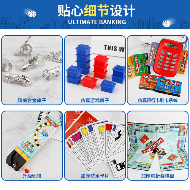 Authentic Monopoly World Tour Deluxe Edition Mk+Meikejia Board Game, Strong Chess Game, Universal Toy for Kidsren and Adults