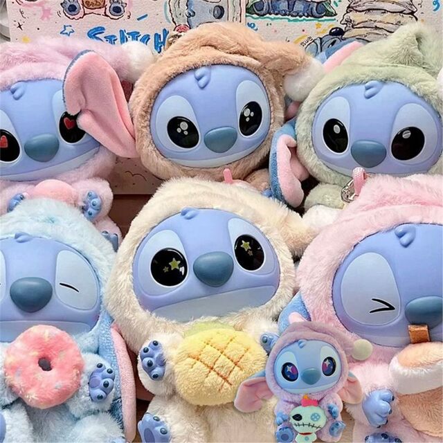 Stitch Blind Box Funny Diary No Matter How Tired, Take a Bite of Vinyl Plush Figure Doll Ornament Gift