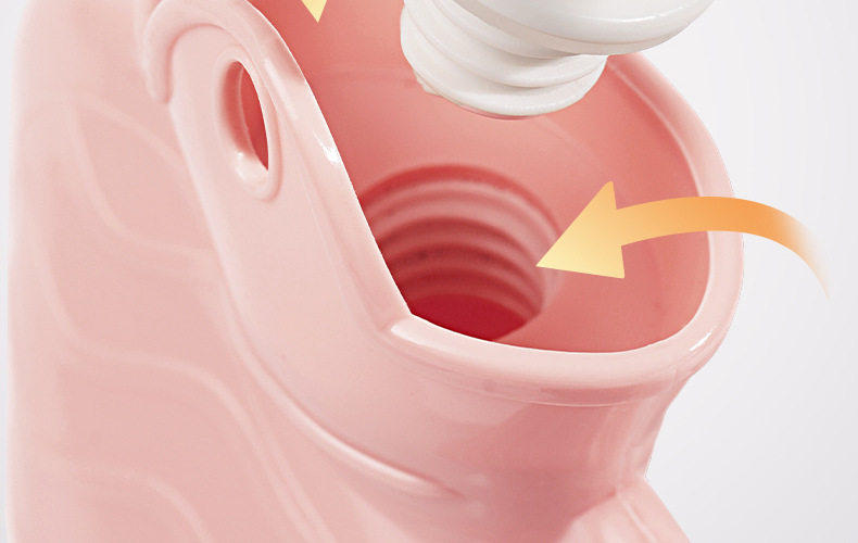 FaSoLa Life 灌水热水袋 中号卡通绿色 900ml 1件 毛绒暖手宝