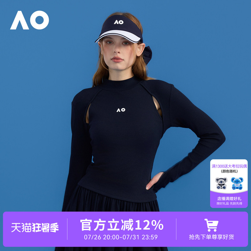 Ao Australian Open Sportswear Casual Sports Fitness Sweatshirt Pullover Knit 2026 New Long-Sleeve Base Layer for Women Ao Australian Open Sportswear Casual Sports Fitness Sweatshirt Pullover Knit 2026 New Long-Sleeve Base Layer for Women
