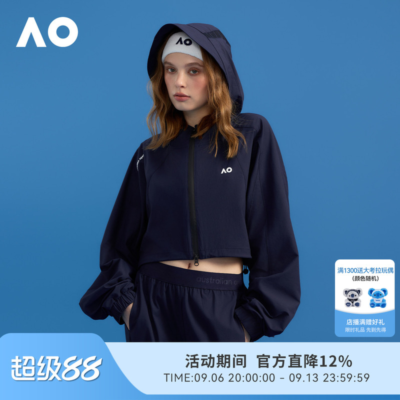 Ao Australian Open Sports Jacket for Women 2026 New Autumn Tennis Sportswear Loose Drawstring Short Jacket Moisture-Wicking and Sweat-Wicking Ao Australian Open Sports Jacket for Women 2026 New Autumn Tennis Sportswear Loose Drawstring Short Jacket Moisture-Wicking and Sweat-Wicking