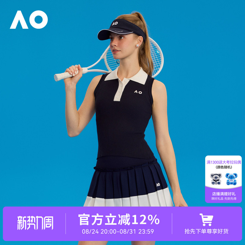 Ao Australian Open Sports Vest Women's Sleeveless Fitness Wear Women's Tennis Top Casual Knitwear Women's 2026 Summer