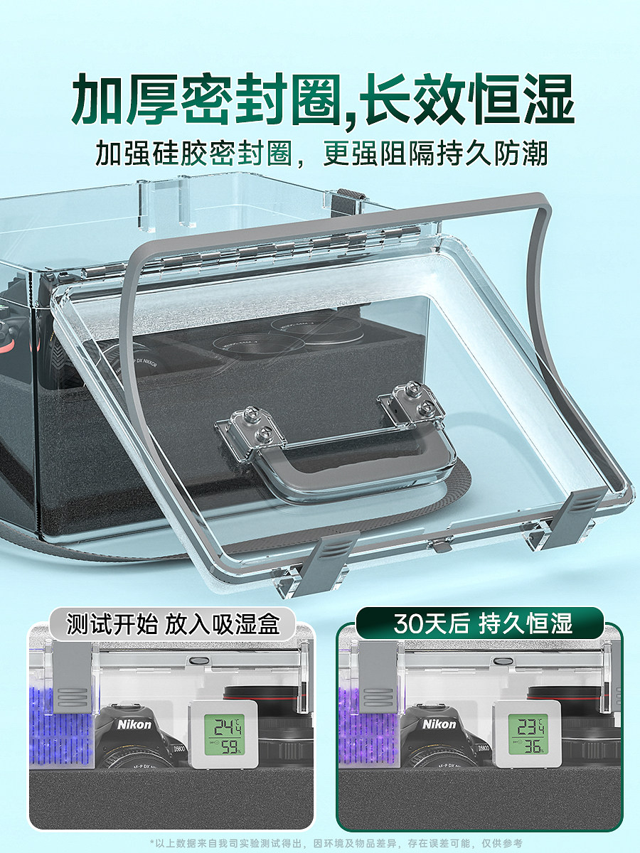 Camera Moisture-Proof Box Special Storage Lens Desiccant Suitable for Fujifilm and Sony Dslr and Mirrorless Cameras Protective Box Electronic Moisture-Absorbing Card Photography Equipment Constant Humidity Cabinet Sealed Dustproof Dehumidification Accessories