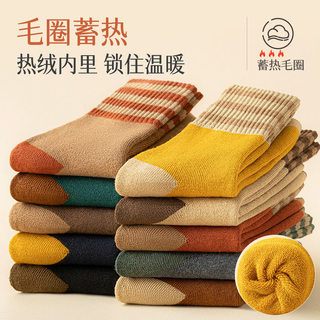 袜子女冬季加绒加厚毛巾袜保暖棉袜秋冬天防寒毛圈袜2025新款长袜