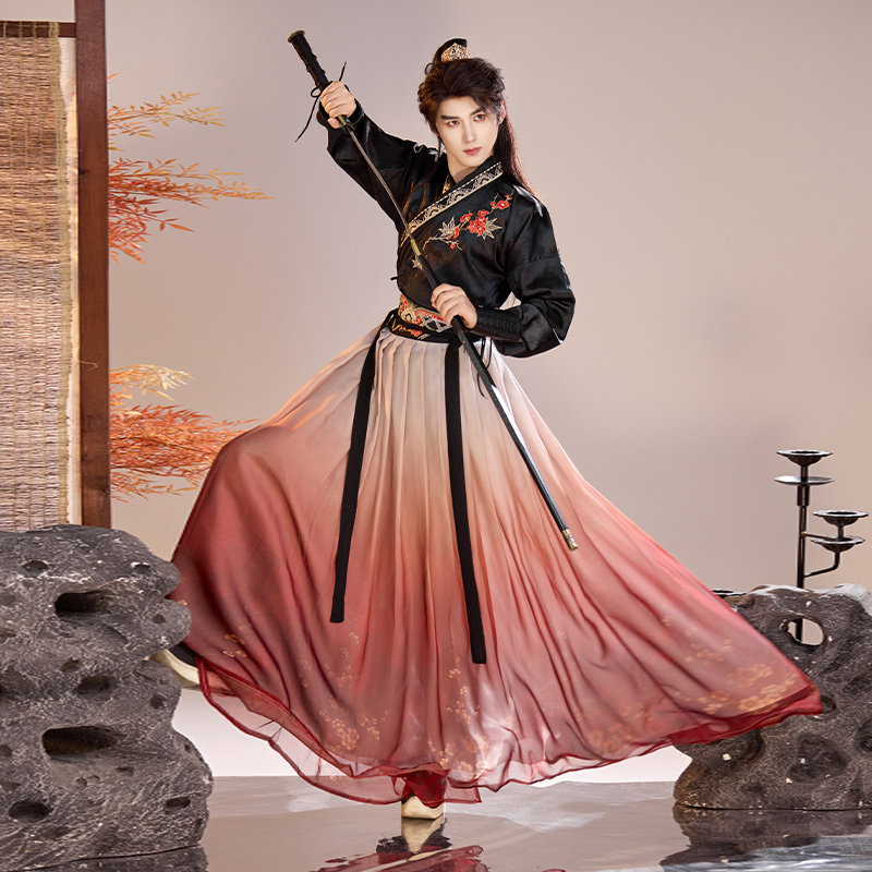 🌟古风来袭:倾依·辰星汉服男款【枫叶梅花】魏晋风交领侠客装💃-汉服-淘宝好物网