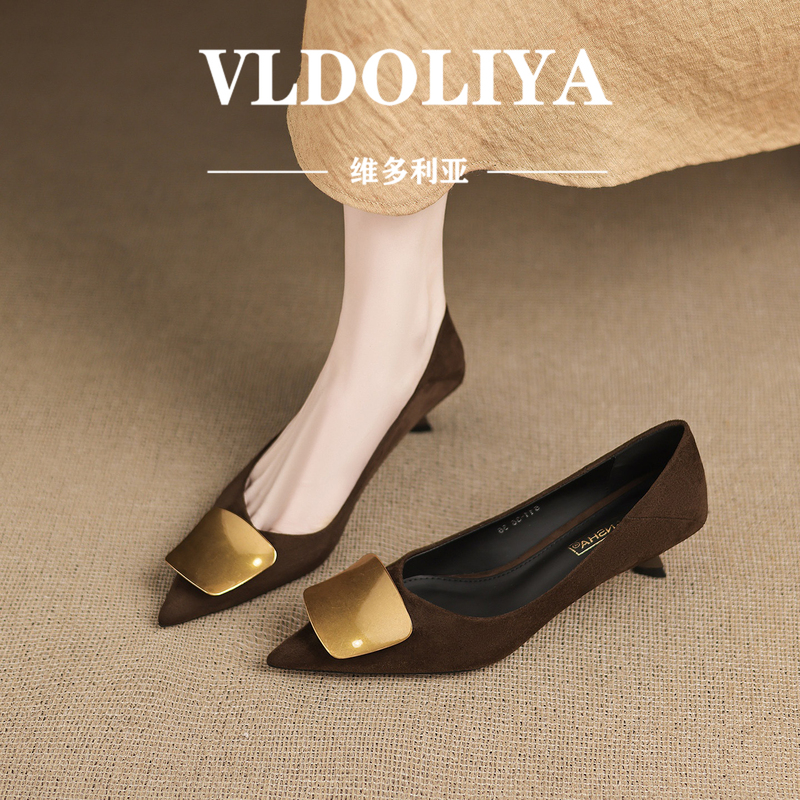 Vldoliya High-Heeled Shoes for Women, Elegant and Comfortable, 2026 Autumn New Style, Very Beautiful, French-Style Thin Heels, Retro Single Shoes for Women