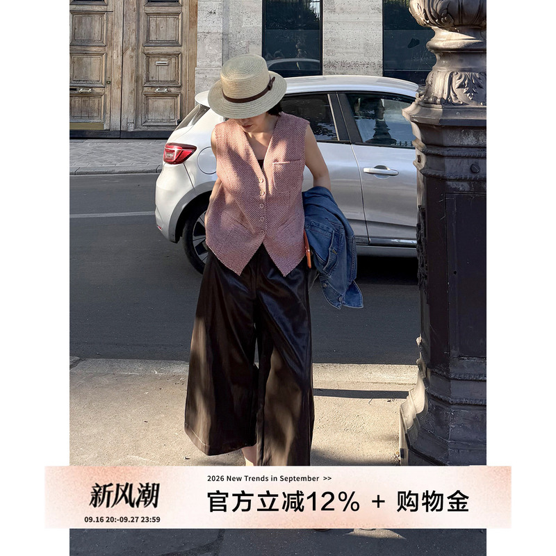 Yololite/'Philosophy' 26 Autumn New Casual Style Linen Sleeveless Outerwear Vest Women's Waistcoat