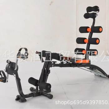 Household six-in-one multifunctional ad abdominal machine, waist straightener, supine board, dumbbell stool, home fitness equipment