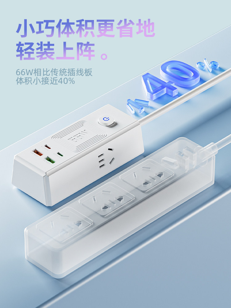 Suitable for Huawei 66W Gallium Nitride Fast Charging Socket, Multi-Functional Multi-Port Power Strip, USB Power Strip for Home, Dormitory, and Students