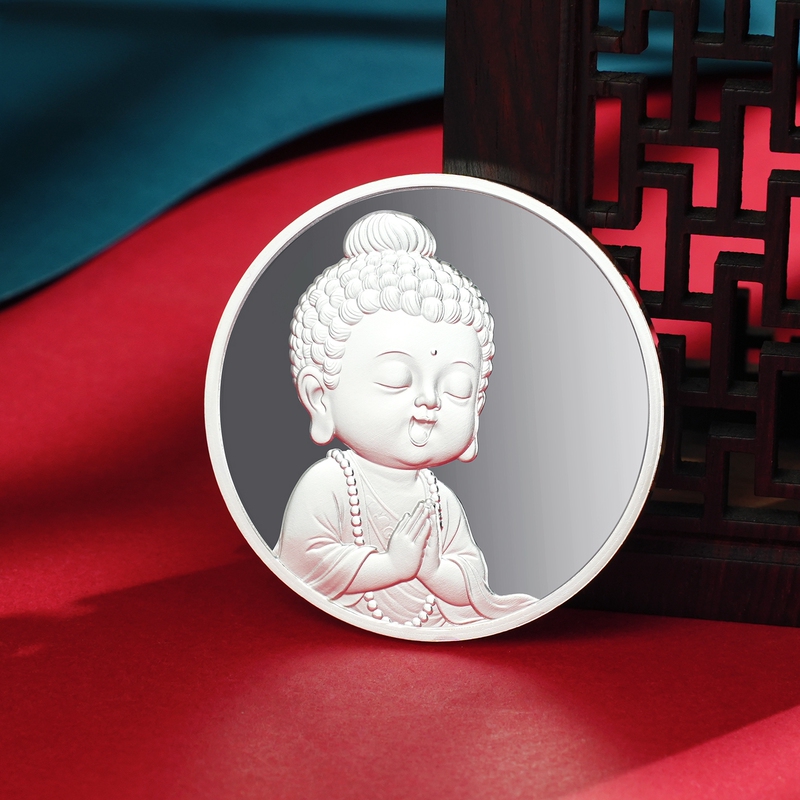 Wanbaorong Jingxin Zhibo Investment Silver Coin Pure Silver 999 Commemorative Medal Round Coin Investment Collection Financial Management Gift