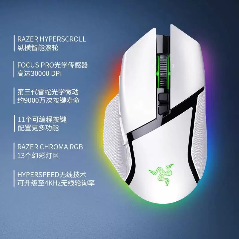 Razer/雷蛇 Baselis Snake V3 Professional Edition Wireless Gaming Mouse 35K Three-Mode E-Sports RGB Phantom