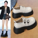 Лоферы на платформе, высокая обувь в английском стиле для кожаной обуви, из натуральной кожи, осенние, тренд сезона, в британском стиле, подходит для подростков