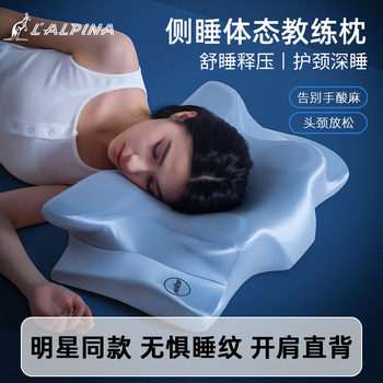 Lalpina Side Sleeping Pillow, a Pair of Cervical Spine Protection Pillows to Help Sleep, Special Memory Foam Pillow Core, Adult Neck Protection Pillow
