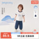 Boys' short-sleeved suit 2026 summer children's leggings thin baby contrasting color short-sleeved T-shirt 5-year-old children's summer clothing
