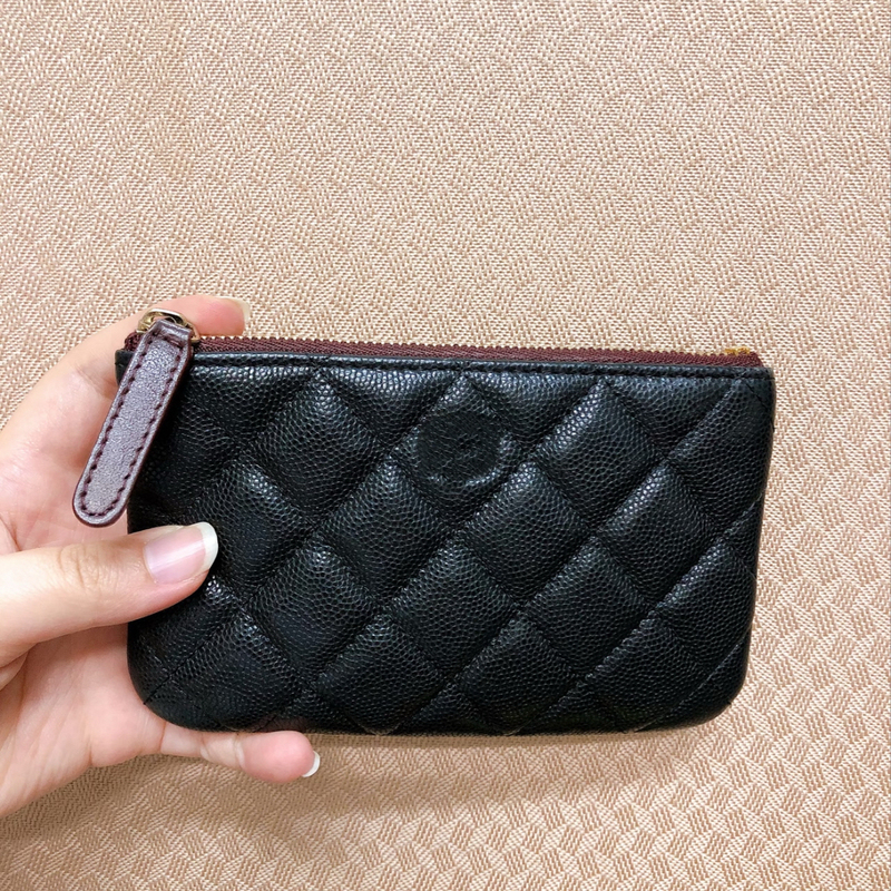 Classic Ball-Patterned Caviar Leather Zipper Coin Purse, Sheepskin Zipper Card Holder, Women's Casual Card Holder Coin Purse Classic Ball-Patterned Caviar Leather Zipper Coin Purse, Sheepskin Zipper Card Holder, Women's Casual Card Holder Coin Purse